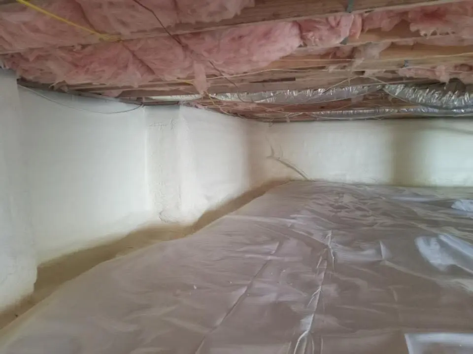 Crawl space encapsulation with closed-cell spray foam for Spray Foam Roofing in Lafayette